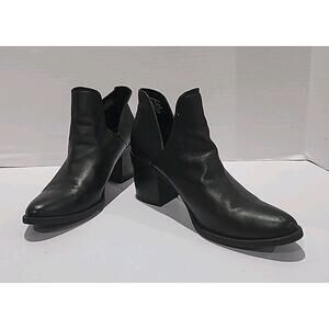 Steven Madden Leather Ankle Boots Womens Size 7M Petra Black